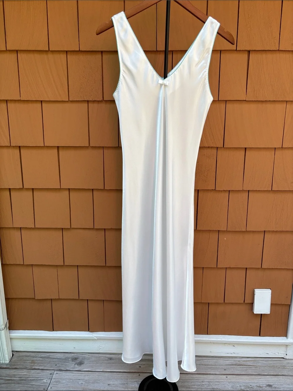 CHRISTIAN DIOR | VTG Bridal White Elegant Slip Dress Satin Nightgown | Size S